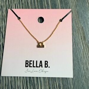Libra Zodiac Symbol Charm Necklace in Gold